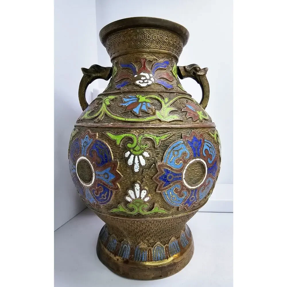 Old Japanese Bronze - Enameled Vase *Read Description*